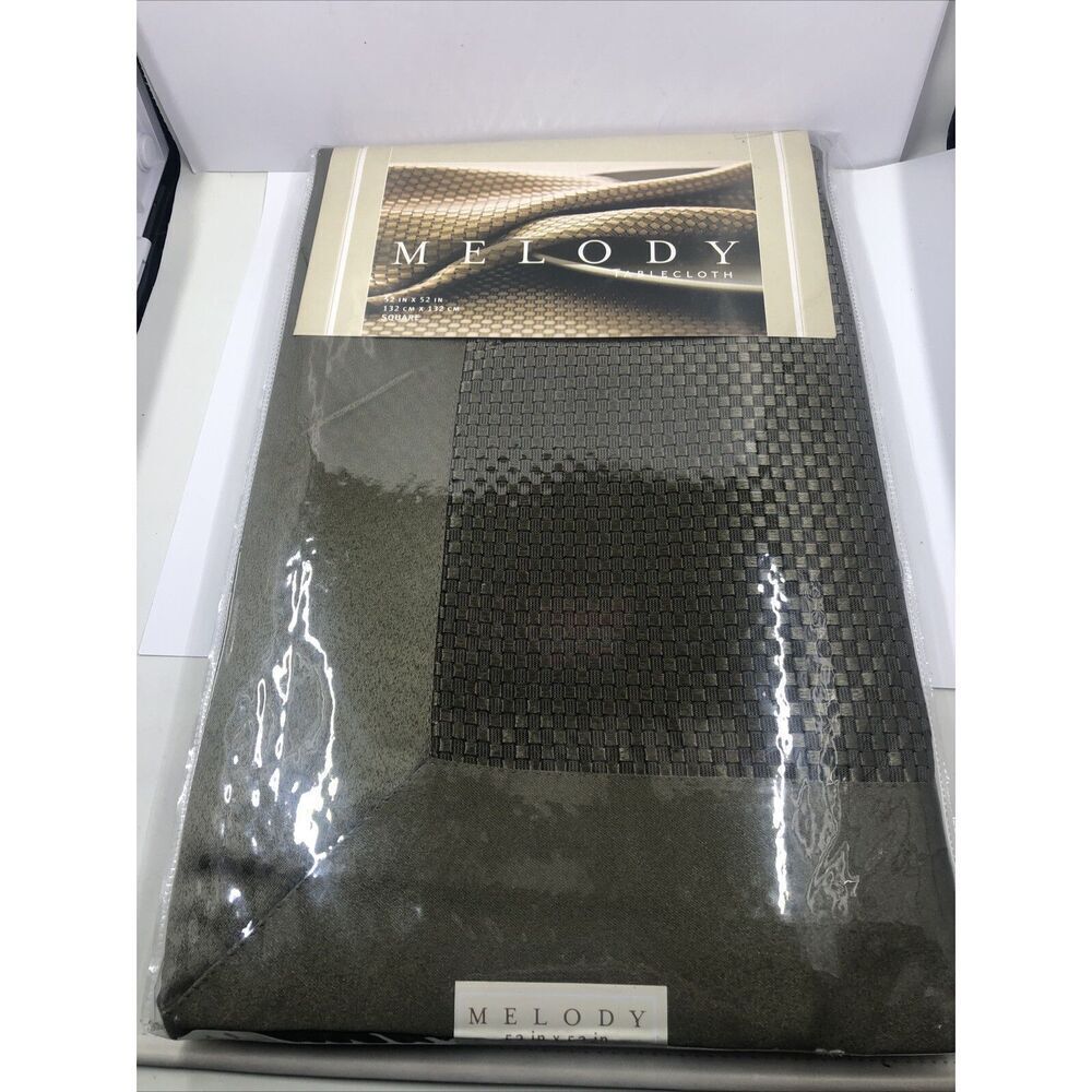 Melody Sage/Green Square Tablecloth 52”x52” VTG New